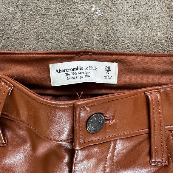 Abercrombie & Fitch The ‘90s Straight Ultra High Rise Cognac Brown Size 28|6 - Picture 4 of 5